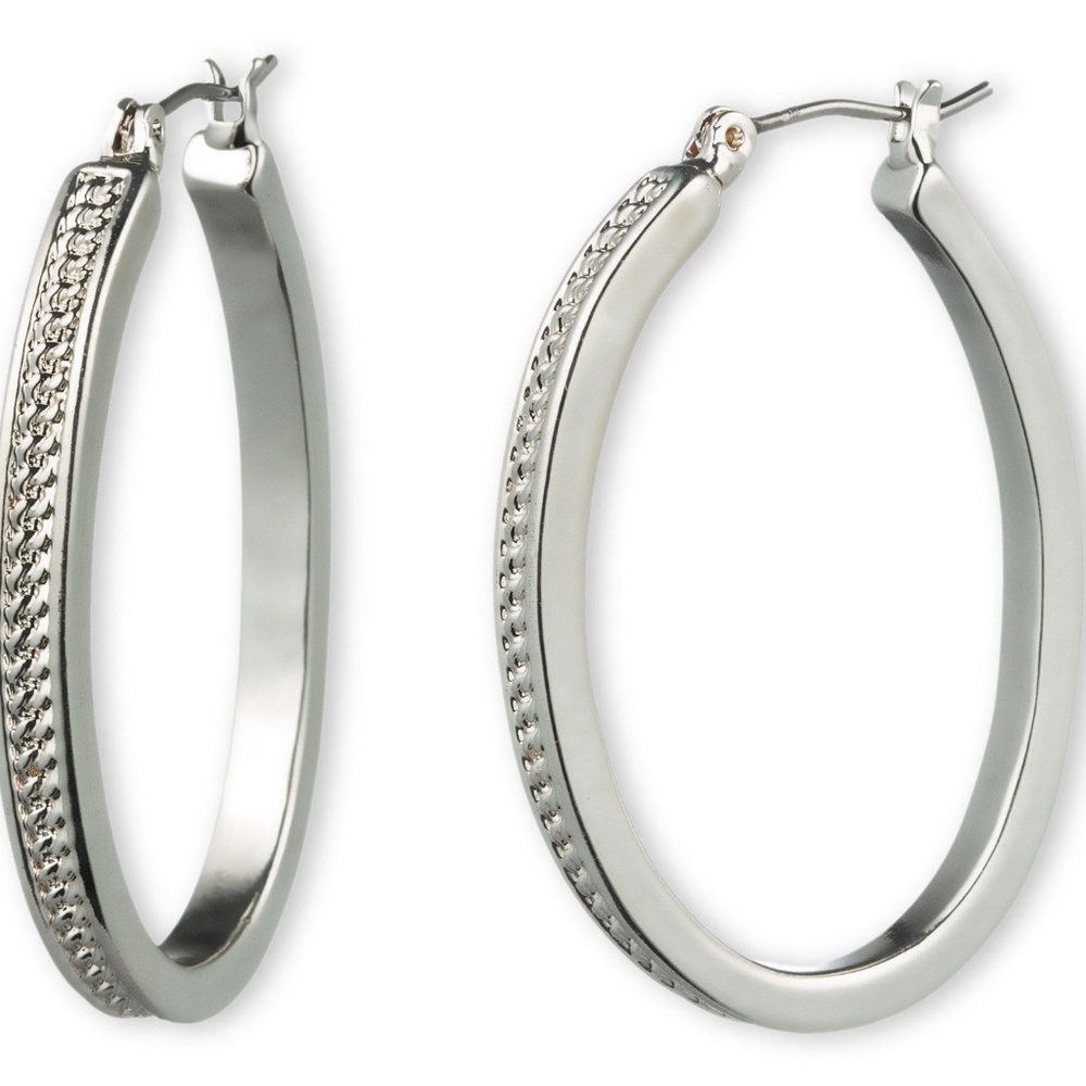 Gloria Vanderbilt Textured Silver Tone Earrings